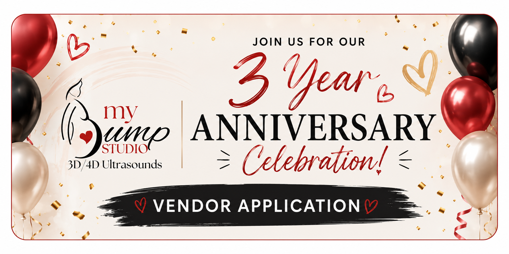 My Bump Studio 3 Year Anniversary Vendor Application