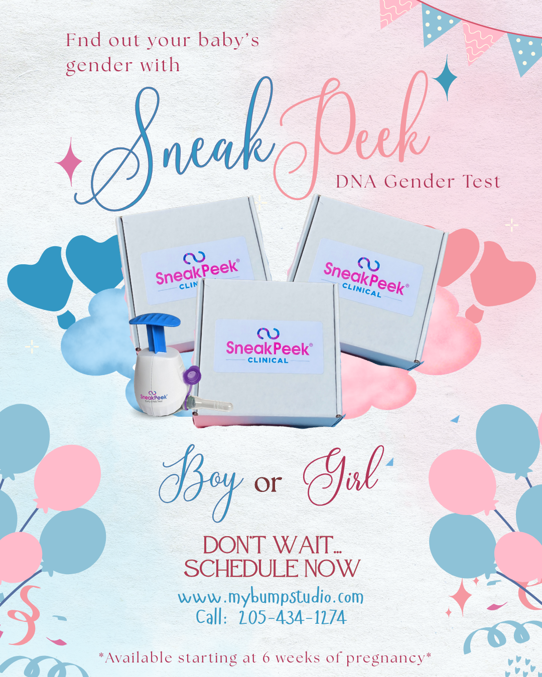SneakPeek gender test Birmingham